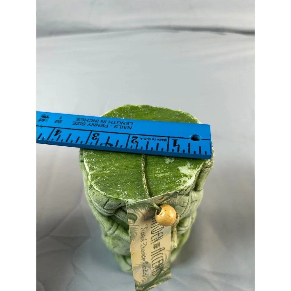 Garden Accents Scented Sculpted Leaf Pillar Candle Green 6 inch Lava Enterprises